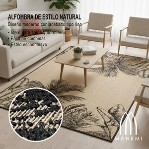 Tapis en polypropylène durable et léger à motif floral, fabriqué à la machine, pour intérieur/extérieur, patio, balcon, salon, résistant aux taches - Product Image 2