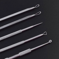 Kit de 5 extracteurs de points noirs en acier inoxydable étanche, outils portatifs pour l'élimination des comédons, de l'acné et des impuretés des pores du nez