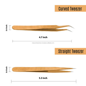 Pince à épiler en acier inoxydable à pointe inclinée, design personnalisé, fournitures de beauté, marque privée, pince à épiler pour extensions de cils volume - Product Image 4
