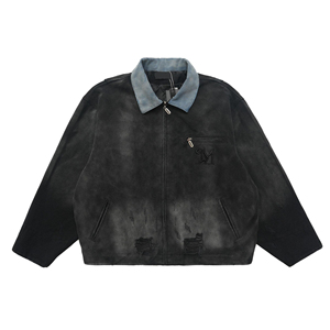 Custom Heavyweight Workwear Canvas Varsity Jacket Stand Customized Vintage High Quality <b>Winter</b> Cargo Jackets Waterproof - Product Image 2