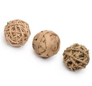 Balles à mâcher écologiques en jacinthe d'eau pour animaux de compagnie Jouets naturels faits à la main pour chiens, chats et petits animaux - Product Image 1