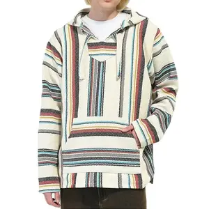 Felpe con cappuccio da uomo ultima giacca Patchwork fatta a mano Baja Hoodie Nepal abbigliamento invernale fodera in pile polare