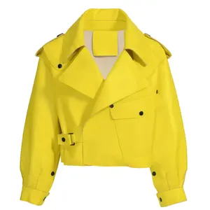 2024 High Quality Leather Jacket Hot Sale Autumn Winter Ladies Long Sleeve Leather Jacket Women Zip Up Coat