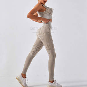 Ropa de gimnasio sin costuras transpirable de secado rápido para mujer, ropa de Yoga para Fitness que incluye Sujetador deportivo de Yoga en blanco de talla XS, forro de LICRA - Product Image 4