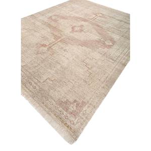 Alfombras de Lana Viscaya Color Marfil, Tejidas a Mano, AKWL-1743, para Entrada, Sala de Estar, Pasillo, Rectangulares, con Diseño de Medallón Abstracto - Product Image 2