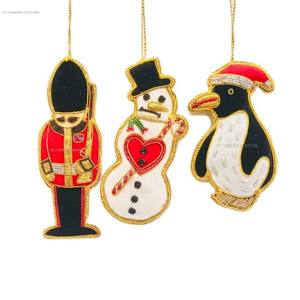 Realistic Looking Snowman Christmas Ornaments Hand Embellished Christmas Tree Decoration Hangings Ornaments Shimmering Sparkling - Product Image 2