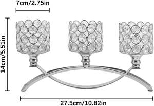 Celestial Cradle, candelabro de Metal multiusos, borde de diamante, brillo plateado para boda, decoraciones navideñas de moda - Product Image 3
