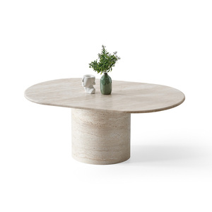 Mesa de centro de travertino de Piedra de alta calidad para proyectos de hoteles para espacios de vida y áreas de comedor - Product Image 1