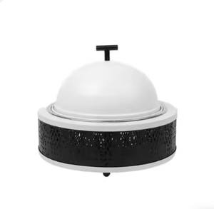 Metal Food Serving Warming in <b>White</b> Colored Elegant Premium Quality Handcrafted Casserole <b>Table</b> Top Deco Fancy Metal Hot Pots - Product Image 4