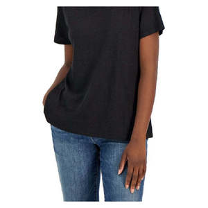 T-Shirt Donna Eileen Fisher XX-Small con Scollo a V e Maniche Corte in Jersey, Traspirante e Aderente, Stile Y2K, Versione Sexy Nera - Product Image 3