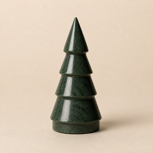 Figurine de sapin de Noël en marbre vert naturel, faite à la main, de luxe, 4x4x8 pouces, décoration de table pour les fêtes, pour la maison et l'hôtel - Product Image 1
