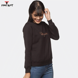 Comprar al por mayor logotipo personalizado de gran tamaño de las mujeres pulóver Sudadera de cuello redondo para la sudadera de las mujeres - Product Image 2