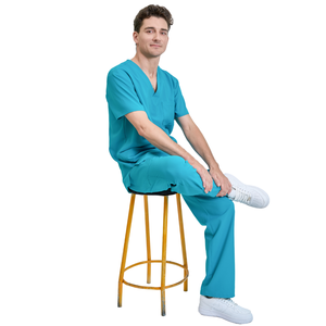 BEST SELLING <b>scrub</b> <b>tops</b> with logo doctors wide leg nurse uniform long sleeve <b>scrubs</b> hospital patients gowns FMF uniform OEM/ODM - Product Image 1