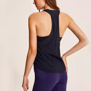 Nueva llegada logotipo personalizado otoño transpirable encaje Mujer camiseta sin mangas Fitness desgaste camiseta sin mangas para mujer - Product Image 4