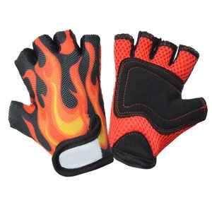 Cycle Gants de vélo Paume en cuir tricoté en cuir rembourré Gants de cyclisme en coton sans doigts Design protection Gants de moto - Product Image 1