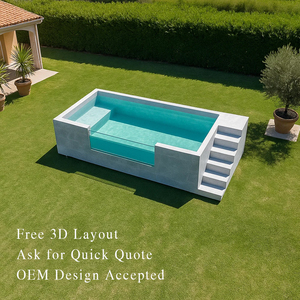 Nhỏ Acrylic Cửa Sổ Sợi Thủy Tinh WPC Bằng Gỗ Plunge Hồ Bơi Ngoài Trời Sang Trọng Trên Mặt Đất Bơi Spa - Product Image 2