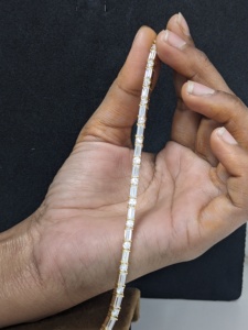 Classic Round-Baguette Cut Moissanite Tennis <b>Bracelet</b> Yellow Gold Plated Luxury Jewelry Gift for Her Engagement Party - Product Image 6