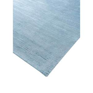 Alfombra de Lana y Viscosa Tejida a Mano con Patrón Abstracto Azul Sólido de 10 mm para el Hogar, Pasillo, Dormitorio para Adolescentes - Modelo Siwv-21 - Product Image 2