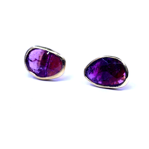 Fashionable 925 <b>Sterling</b> <b>Silver</b> Gold Plated Jewelry Tourmaline Gemstone Women Wear <b>Stud</b> Earring Set - Product Image 1