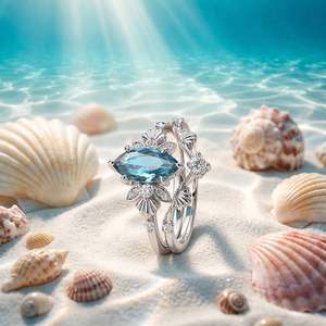 Ensemble de bagues Jeulia Summer Ocean Marquise Cut pour femme en argent sterling - Product Image 5