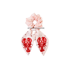 Nouveauté 2026 : Accessoire de cheveux Scrunchies personnalisable avec broderie à la main et perles de rocaille, thème Écrevisse, pour la mode et les fêtes - Product Image 2