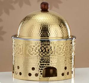 Plat en acier inoxydable martelé avec couvercle, écologique, couleur et taille personnalisables, vaisselle design pour la maison, l'hôtel, le restaurant - Product Image 2