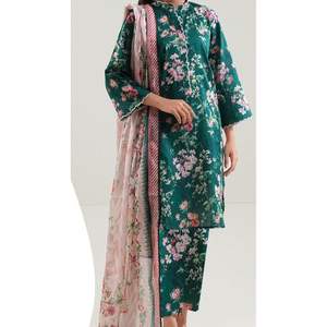 Trajes Shalwar Kameez Casuales de 3 Piezas de Última Moda para Mujer, Estampados Digitales, Ligeros, de Secado Rápido, de Algodón, Estilo Pakistaní de Verano - Product Image 4