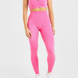 Dernier legging d'été personnalisé rose avec ceinture arrière en forme de V taille haute et vêtements de sport leggings de gym à la mode pour femmes - Product Image 4