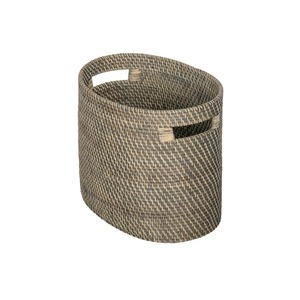 Panier ovale en rotin gris, fait main, panier de rangement, vente en gros, écologique, fabriqué au Vietnam - Product Image 1