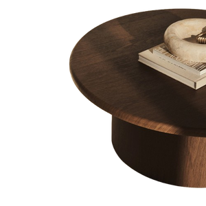 Willy Solid Mahogany Modern <b>Round</b> Coffee Table Eco-Friendly & Durable Accent Center Table for Living Room Lounge Hotel - Product Image 6