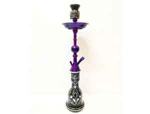 Proveedor egipcio profesional de jarrones de cachimba púrpura árabe intrincados vidrio pintado a mano para compradores a granel - Product Image 2