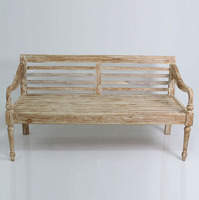 Banc de loisirs moderne en teck Nyoman Balinesse avec housse amovible pour salon, hôtel et villa
