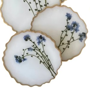 Posavasos moderno de resina rosa, blanca y dorada, posavasos decorativo multiusos para mesa de centro, cocina, Bar y eventos especiales - Product Image 3