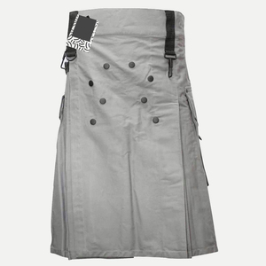 Kilt utilitaire pour homme de style moderne, en matière unie et pure, accessoire de mode - Product Image 1