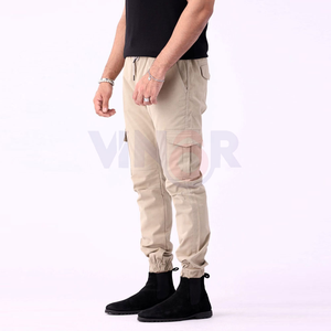 ใหม่กางเกงคาร์โก้สำหรับผู้ชายผ้าแคนวาสแบบตรงยืดหยุ่นสูงพิมพ์โลโก้ตามสั่ง - Product Image 3