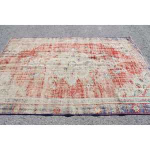 Tapis turc vintage, tapis de 5,4 x 8 pieds, grand tapis camouflage rouge - Product Image 3