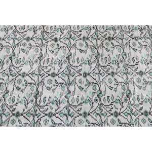 พรมตุรกีวินเทจ ขนาด 3.7x6.5 ฟุต พรมขนสัตว์สีขาวลายอิคัต - Product Image 5