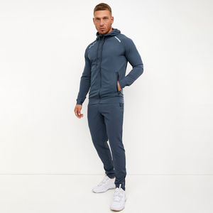 2022 hiver Offre Spéciale hommes taille XL coupe ajustée 100% coton Polyester Jogging survêtement plaine rayure fermeture éclair conception vierge avec Logo - Product Image 6