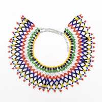 Collier brodé fait main vintage tendance, bijoux unisexe, design de cadenas multicolore, cadeau de mariage ou d'anniversaire à la mode