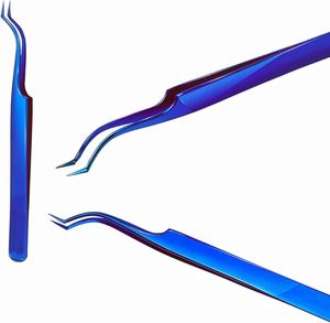 แหนบขนตาแบบด้ามไฟเบอร์แหนบต่อขนตาแบบสแตนเลสสีน้ำเงินพลาสม่า - Product Image 4