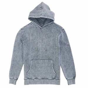 Vente en gros 100% coton sweat à capuche délavé à l'acide motif solide soleil délavé pull surdimensionné en taille style vierge sweat à capuche bon prix - Product Image 3