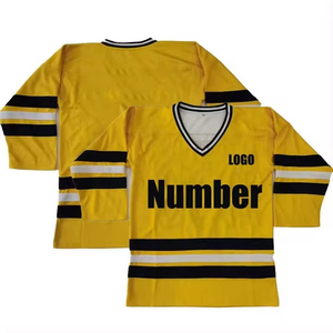 Vente en gros maillot de hockey sur glace unisexe personnalisé vêtements de sport pour hommes uniforme d'entraînement transfert de chaleur imprimé serviette en polyester respirant - Product Image 4
