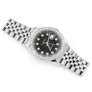 Montre à quartz en acier inoxydable carrée de luxe personnalisée en moissanite avec cadran en verre, résistante à l'eau, bracelet en or jaune - Product Image 3