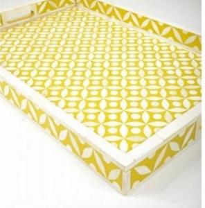 Handmade Grey Plain Bone Inlay Serving <b>Tray</b> Custom Made <b>for</b> Home <b>Decor</b> and Luxury Apartments in Europe Region - Product Image 5