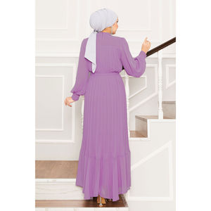 <b>Pink</b> Chiffon Modest A-Line Evening Dress with <b>Wrap</b> and Tie Elegant Party Print Organza and Short Sleeves Natural Waistline - Product Image 5