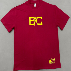 <b>Men's</b> Oversized Short Sleeve O-Neck T-<b>Shirt</b> 100% Cotton with Custom Logo & <b>Red</b> Screen DTG Printing Solid Pattern - Product Image 3