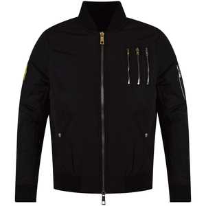 Blouson bombardier noir uni avec logo personnalisé gratuit pour hommes manteau à bulles veste en duvet matelassée unisexe veste tactique à fermeture éclair softshell pour hommes - Product Image 1