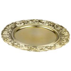 Assiettes de présentation luxueuses en métal de qualité supérieure avec détails complexes, idéales pour les mariages, banquets et occasions spéciales - Product Image 1