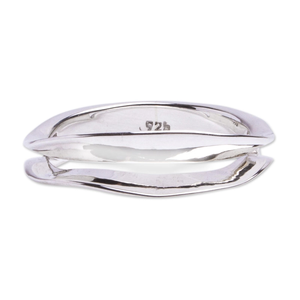 Venta al por mayor Precio de fábrica Unisex Hecho a mano de plata esterlina Anillos de doble onda Lindo Bohemia Cristiano Estilo clásico Estilo de moda - Product Image 3