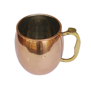 Moscow Mule Copper Nickel Mug Hammered Brass Handle Beer Cup with Unique Thumb Handle for Chilled Beverages Unque Gift Item - Product Image 1